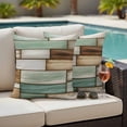 thumbnail image 4 of Sage Green Vintage Outdoor Waterproof Pillow Covers, Brown Retro Farmhouse Elegant Pastoral Decorative Square Throw Pillowcase Sofa Cushion Sham for Patio/Couch/Chair, 20"x20" 2 Pack, 4 of 8