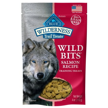 Blue Buffalo Wilderness Trail Treats Wild Bits Grain Free Soft-Moist Training Dog Treats, Salmon Recipe, 4-oz