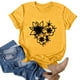 thumbnail image 2 of Gibobby Casual Playera de Manga Corta para Mujer Mujeres Casual Impresión Manga Corta Cuello Redondo Camiseta Suelta Blusa Tops(Amarillo,M), 2 of 4