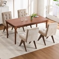 thumbnail image 6 of Kidol & Shellder Modern Upholstered Dining Chairs Set of 2 Tufted Armless Kitchen Chairs with Linen Fabric & Wooden Legs,Khaki, 6 of 9