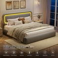thumbnail image 3 of EnHomee Boucle Bed Frame with Rounded Corner Cloud Bed Frame with Headboard Upholstered Bed Frame Queen Size ,Gray, 3 of 8