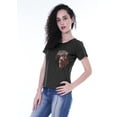thumbnail image 2 of Moomaya Womens Round Neck T-shirt Short Sleeve Sequin Patch Pocket Tee Top - YS, 2 of 6