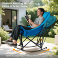 thumbnail image 3 of ﻿ SERABETTO Oversized Heated Rocking Camping Chair,Supports 400 lbs, 3 Heat Levels Heated, Cup Holder, 600D Oxford, for Winter Outdoor,blue, 3 of 6