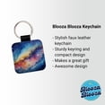 thumbnail image 2 of Milky Way Space Watercolor Design Stars Faux Leather Square Keychain, 2 of 7