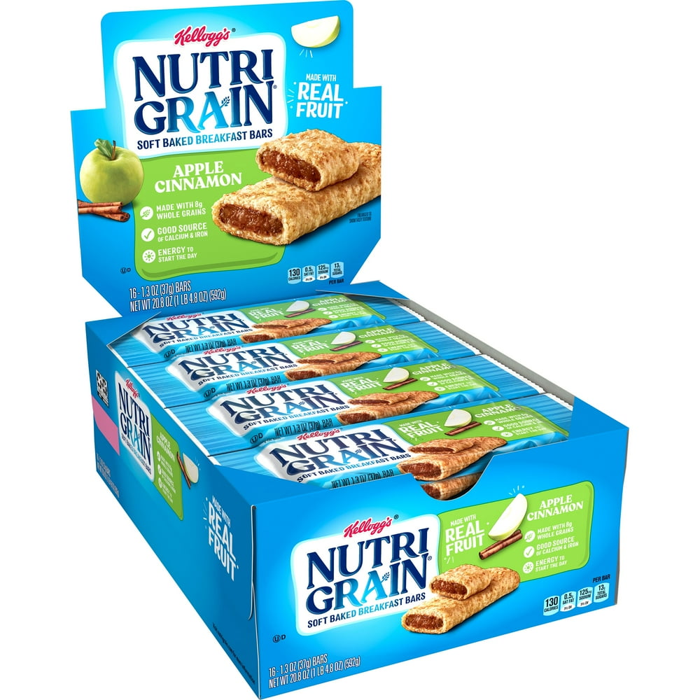 Kellogg's NutriGrain Soft Baked Breakfast Bars, Apple Cinnamon, 16ct