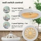 thumbnail image 2 of Ventiladores de techo con iluminación, lámpara de ventilador regulable de 30W, lámpara moderna inteligente E27, luz de ventilador con cabezal para el hogar, dormitorio, sala de estar, 2 of 8