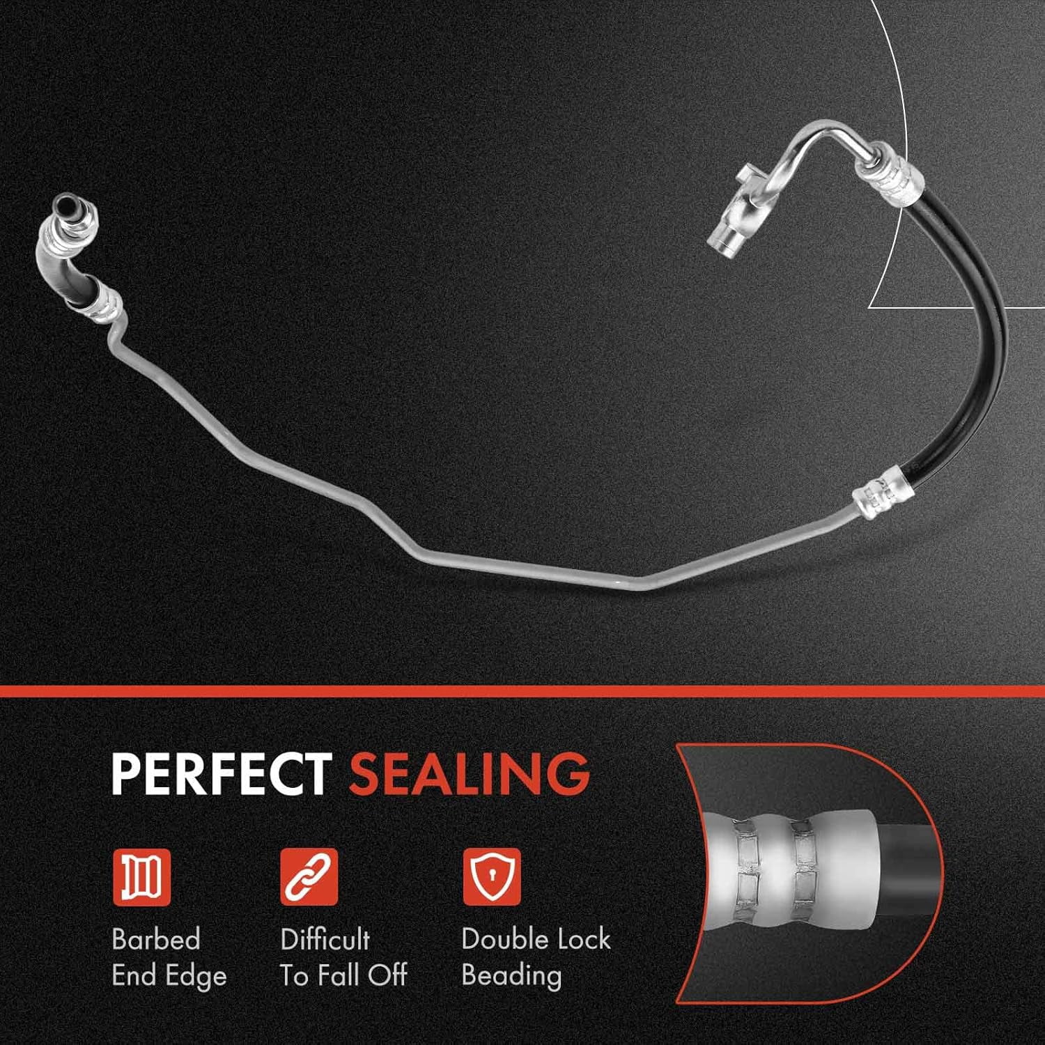 A-Premium Power Steering Pressure Hose Line Assembly Compatible with Toyota Tacoma 1998 1999 2000 2001 2002 2003 2004, 3.4L, 4WD, Pump To Rack/Gear