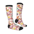 thumbnail image 3 of Picia Women Crew Soft Moisture-wicking Socks Butterflies and Roses Pattern Design Cotton Socks, One Size fit All, 3 of 8