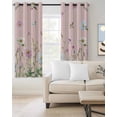 thumbnail image 2 of Flower Pink Blackout Curtains for Bedroom Living Room Darkening Curtains 84 Inch Length 2 Panels Set Blue Pink Daisy Wildflower Floral Botanical Window Curtain Window Treatment Grommet Drapes 52"x84", 2 of 9