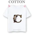 thumbnail image 3 of Camiseta de algodón con letras del alfabeto A a G de Disney Mickey, camisetas informales de moda de verano para niños y niños, camisetas de manga corta con cuello redondo, 3 of 5