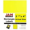 "JAM Paper Shipping Address Labels, Large, 3 1/3"" x 4"", Neon Fluorescent Yellow, 120/pack"