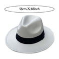 thumbnail image 3 of Qicasul Cowboy for Classic Fedora Hat For And Timeless Elegant Wide Brim Sun Winter Warmth Casual Dressy Occasions Light Gray One Size, 3 of 6