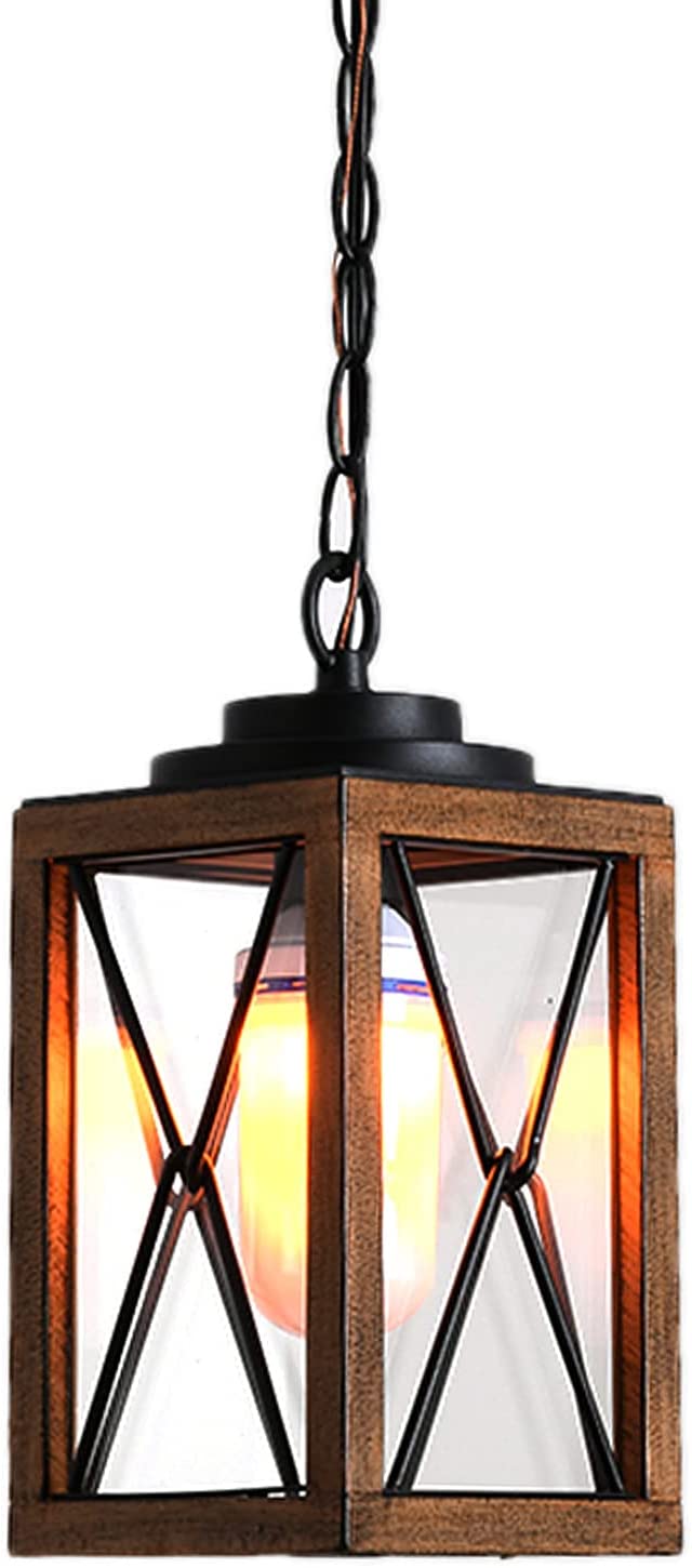 Outdoor Pendant Light Farmhouse Exterior Hanging Lantern with Clear Glass Shade for Porch, Patio, Entryway, ETL List - image 1 of 7
