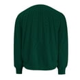 thumbnail image 4 of Hpapadks Pullover Sweaters for Women Casual Solid Crew Neck Threaded Pullover Knitted Sweaters Womens Sweater Army Green L, 4 of 5