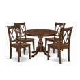 thumbnail image 2 of East West Furniture HBCL5-MAH-W 5 Piece Dining Room Table Set - Mahogany Dinning Table and 4 Mahogany Chairs for Dining Room with Double X-Back - Mahogany Finish, 2 of 9