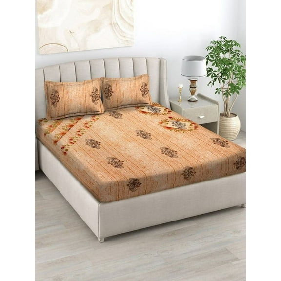 The Bedilco Microfiber soft Cotton King Bedsheet for Double Bed, King Size 90 Inches X 100 Inches with 2 Pillow Covers