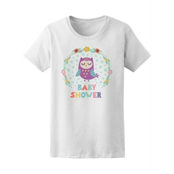 Baby Shower Cute Owl T-Shirt Women -Image by Shutterstock, Female Small