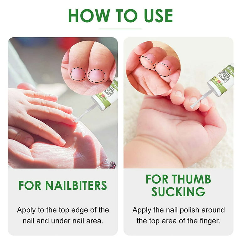 Fingernail Stop Biting Polish Nail Biting Stop Fingernail Oil With  Double-head Design Thumb Sucking Stop Solution For Kids
