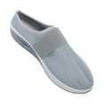 thumbnail image 6 of keusn knit mesh wedge slide shoes for women air cushion slip on orthopedic walking shoes with arch support casual comfort platform walking shoes grey size 8.5, 6 of 9