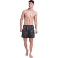 thumbnail image 3 of Marsgoo Men's Silk Satin Boxer Shorts, Pajama Shorts(Grey Print,Large), 3 of 5