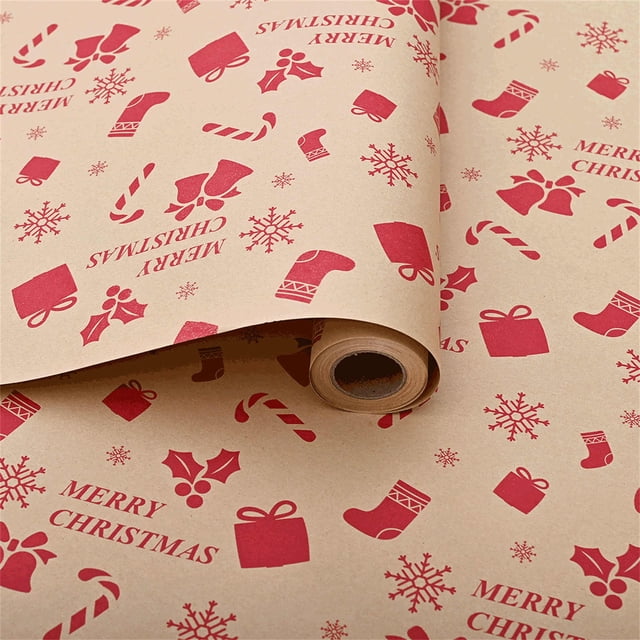 Papel de embalaje Papel para decoraciones navideñas Papel para envolver regalos Papel para envolver regalos Decoraciones navideñas Rollo de 5 metros Papel para envolver Decoraciones de Halloween Decor