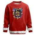 thumbnail image 2 of RKSTN Men's Carnival Party Sweatshirts Oversized Crew Neck Carnival Graphic Print Versatile Fleece Sweatshirt Mens Casual Round Neck Relaxed Fits Comfy Pullover Sweatshirt Top Fall Winter Clothes, 2 of 7