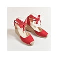 thumbnail image 5 of SIMANLAN Womens Wedges Espadrille Sandals Lace-Up Summer Shoes Size, 5 of 8