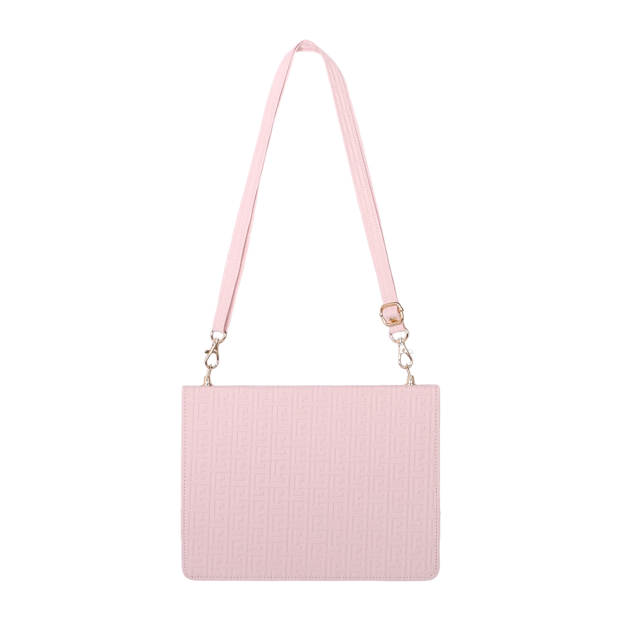 Dteck Case for iPad Pro 13" (M4) 2024, Slim 3D Embossed PU Leather Business Protective Case with Pencil Holder Envelope Pocket Hand Strap Holder Crossbody iPad Case for iPad Pro 13-inch 2024,Pink
