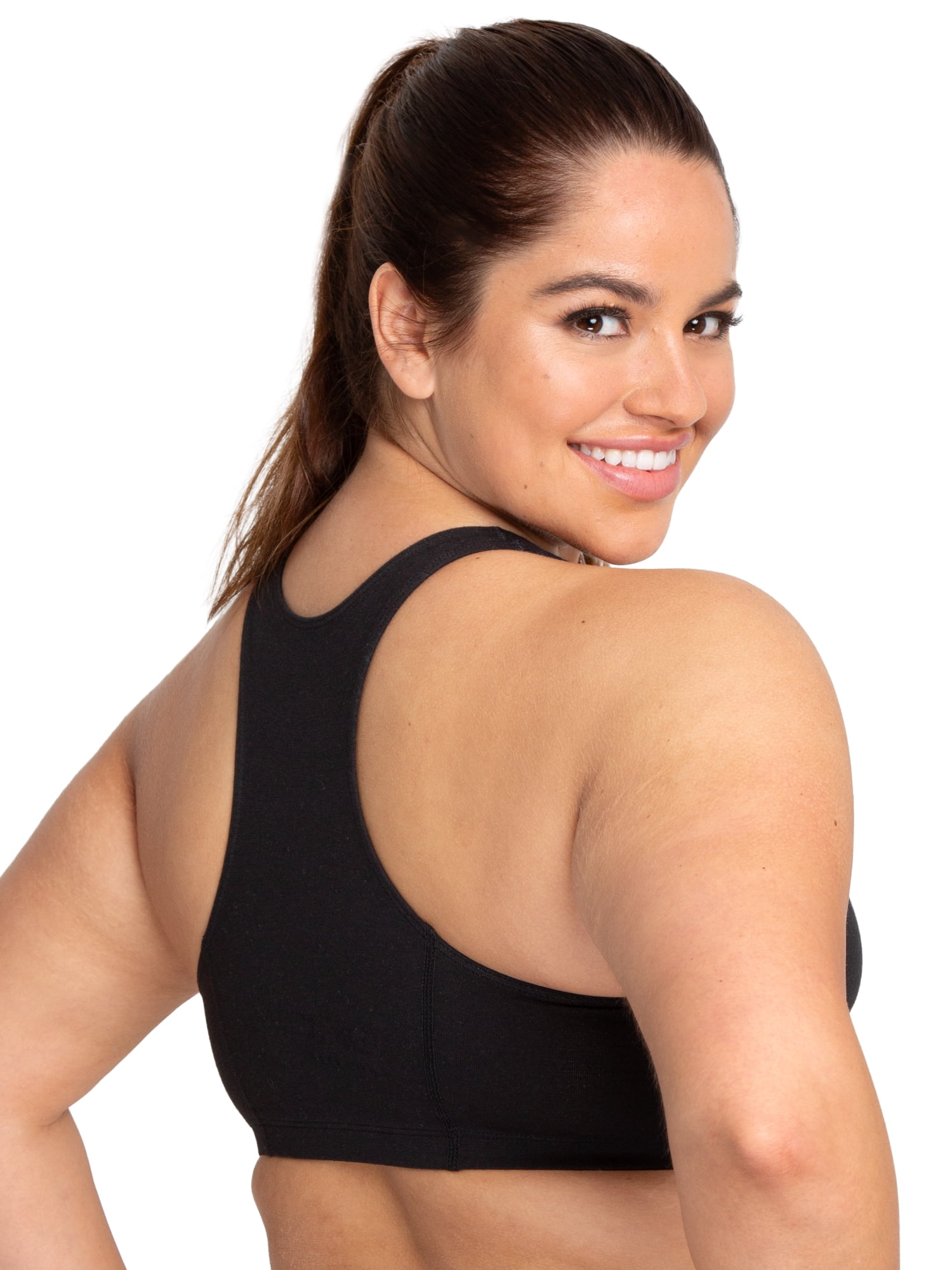 Fruit of the Loom Women's Tank Style Cotton Sports Bra, 3-Pack, Style- 9012