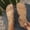 A_ Khaki, variant on Plus Size Women's Indoor Outdoor Flat Sandals, Solid Round Open Toe, Back Elastic Strap, Non-Slip Soft Sole Daily Footwear Black 37