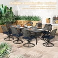 thumbnail image 6 of 9-Piece Patio Dining Set for 8, All Weather Cast Aluminum Outdoor Funiture Table and Chairs Set - 94.5" Rectangular Table and 8 Cushioned Swivel Rocker Chairs, Umbrella Hole, Navy Blue, 6 of 7