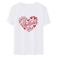 thumbnail image 4 of Cadeaux de la Saint-Valentin T-shirt Décontracté à Col Rond Manches Courtes Imprimé Arbre de Noël pour Femmes, 4 of 6