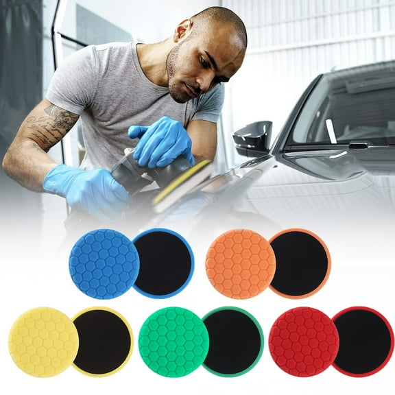 Kitecy Car Care Hexagon Honeycomb Polishing Sponge Pad Coarse Medium Fine for Car Paint Restoration Buffing Waxing , Polishing Pads Detailing Tools