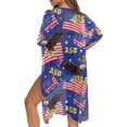 thumbnail image 5 of HELLHERO High Quality Fabrics Bathing Suit Cover Up for Resort Loose Free Size Long Kimono Swimsuit Cover Up National Seal, 5 of 5