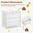 thumbnail image 3 of ELLEGHT 3-Drawer Dresser Changer, Changing Table, Nursery Dresser with Safety Belt, Guardrails & Changing Top for Baby Nursery in White, 3 of 8