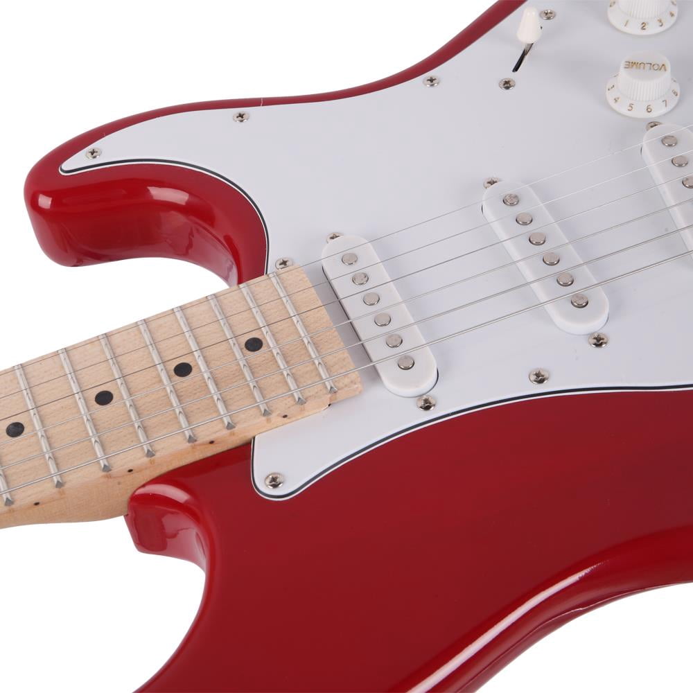 Glarry Maple Fingerboard Electric Guitar with Bag, Red
