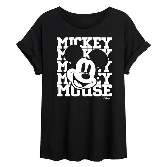 Disney - Mickey Mouse - Repeated Mickey - Juniors Ideal Flowy Muscle T-Shirt