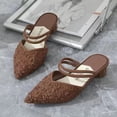 thumbnail image 3 of Sandalias de verano con punta en punta para mujer, planas, informales, de moda, para uso diario, tacón bajo, Color sólido, ropa exterior, medias zapatillas, sandalias, 3 of 5