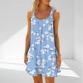 thumbnail image 2 of Amzcrzy Robes pour Femmes Mode Bohème à Imprimé Floral Robes d'Été pour Femmes Col Rond Sans Manches Robe d'Été Décontractée de Plage Mini-Robe, 2 of 5