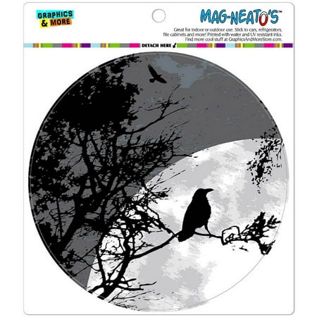 

Raven at Night Black Bird Full Moon Automotive Car Refrigerator Locker Vinyl Magnet