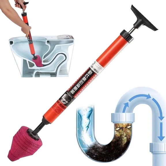 Heavy Duty High Pressure Toilet Plunger Drain Blaster Pump with Ergonomic Handle for Bathroom Clog Removal, Toilet Unblocker, Drain Cleaner, Air Pressure Pump for Fast Unclogging