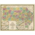 thumbnail image 2 of Mitchell 14x12 Gold Ornate Wood Framed with Double Matting Museum Art Print Titled - New Jersey Pennsylvania - Mitchell 1832, 2 of 4