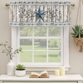 thumbnail image 2 of Texas Star Navy Blue Curtain Valances for Windows, Kitchen Valance Window Treatments Panel 2 Pack, Farmhouse Vintage Art Wooden Rod Pocket Short Curtains for Bathroom Bedroom 42 x 12 Inch, 2 of 8