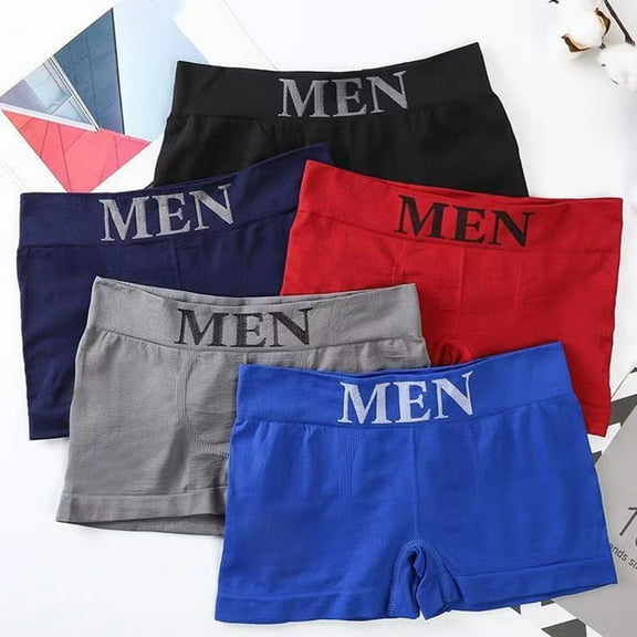 rygai Men Boxers Mid Waist Seamless Casual Lightweight Men Briefs for Sleeping,Royal Blue One Size