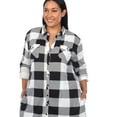 thumbnail image 6 of White Mark Women's Plus Size Light Weight Plaid Print Tunic with Pockets, 6 of 6