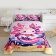 thumbnail image 2 of Manfei Kids Children Cartoon Axolotl Full Size Comforter Sets 3-Piece,Kawaii Salamander Bedding Comforter Set,Cute Animal Lightweight Bedding Sets,Super Cozy Room Decor,Reversible, 2 of 8
