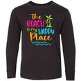 thumbnail image 3 of Inktastic Spring Break the Beach is My Happy Place Long Sleeve Youth T-Shirt, 3 of 5