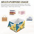 thumbnail image 6 of Yayeee Collapsible Cube Storage Bin with Lid Fabric Closet Decorative Basket with Handles, Yellow Glasses, 6 of 7