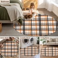 thumbnail image 5 of Orange Black Plaid Round Area Rug 5 FT, Non Slip Bedroom Rugs, Farmhouse Orange Black Checkered Washable Soft Circular Carpet Non-Shedding Floor Mat for Kitchen Dining Room Foyer Balcony Dorm, 5 of 8