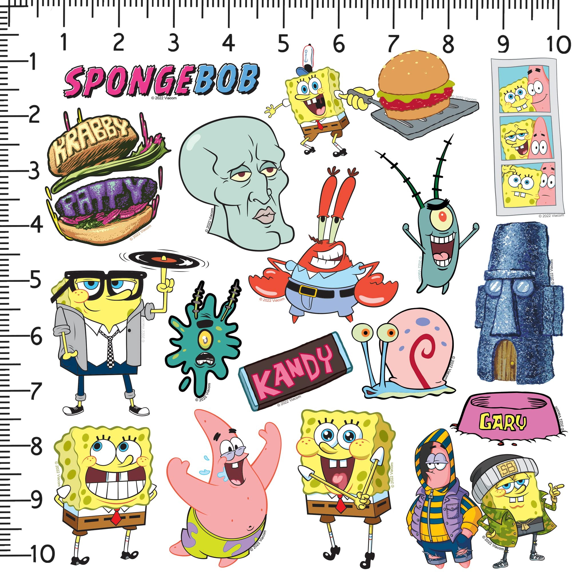 Spongebob Squarepants Character Sticker Pack 150ct Vinyl Decals  Bikini Bottom Favorites, Cartoon Humor Art & Ocean-Themed Designs for Laptop, Water Bottle, Scrapbooking, Tablet, Indoor & Outdoor